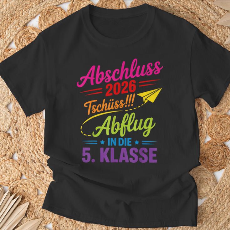 Grundschule Abschluss 2026 Tschüss Abflug In Die 5 Klasse T-Shirt Geschenke für alte Männer
