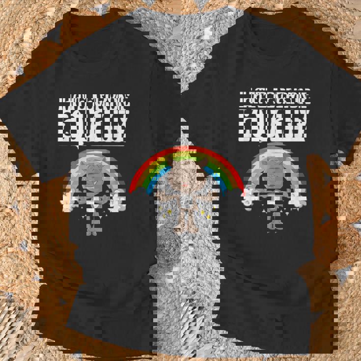 I Hate Everyone Equally 反社会的猫 内向的 Tシャツ 高齢者への贈り物