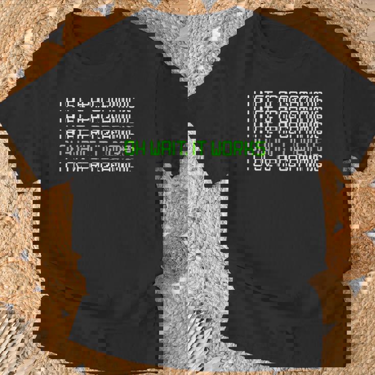 I Hate Programming It Works I Love Programming Tシャツ 高齢者への贈り物