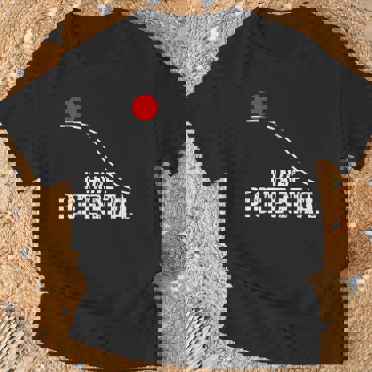 I Have Potential おもしろサイエンス物理ポテンシャルエネルギーギフト Tシャツ 高齢者への贈り物