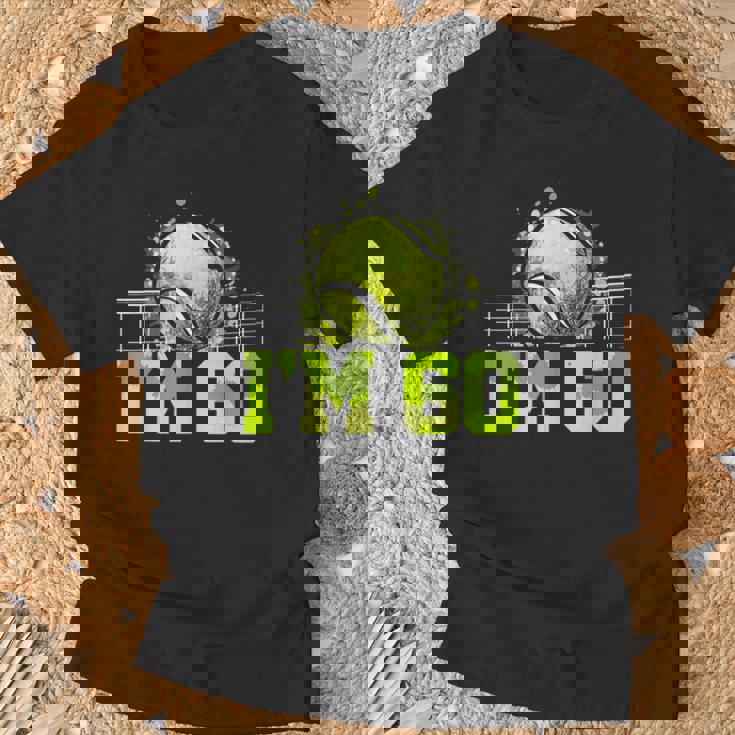 I'm 60 ラケット スポーツ テニス 選手 大人 還暦 Tシャツ 高齢者への贈り物