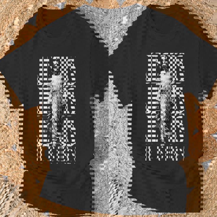 Jesus He Is Risen クリスチャン 復活 救世主 信仰 イースター Tシャツ 高齢者への贈り物