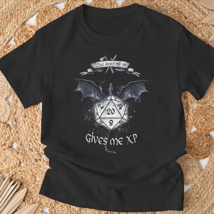 Juego De Rol Dados Dragón W20 Experiencia Xp Camiseta unisex Regalos para ancianos