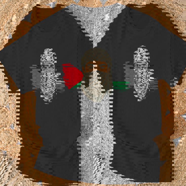 Keffiyehスカーフのパレスチナの若い男 パレスチナサポーター Tシャツ 高齢者への贈り物