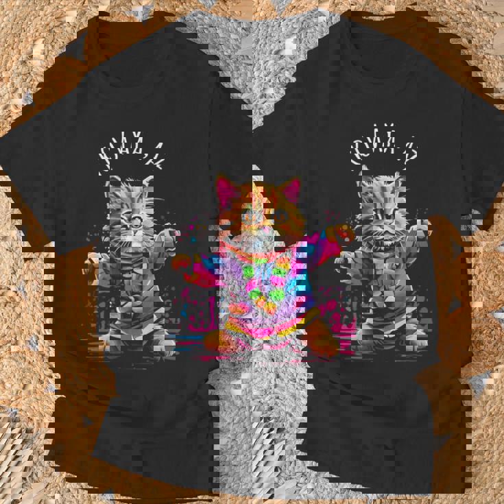 Koaya アリゾナ 踊る猫 カラフル かわいい キティ デザイン 長袖tシャツ Tシャツ 高齢者への贈り物