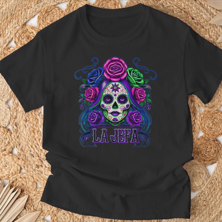 La Jefa Calavera De Azúcar Arte Femenino Mexicano Camiseta unisex Regalos para ancianos