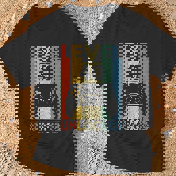 Level 40 Unlocked ideo Gamer 40Th Birthday Tシャツ 高齢者への贈り物