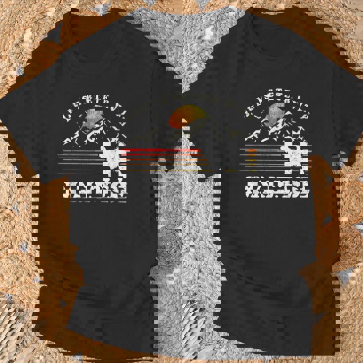 Life Better マルチーズ ビンテージ Dog Mom Dad Tシャツ 高齢者への贈り物