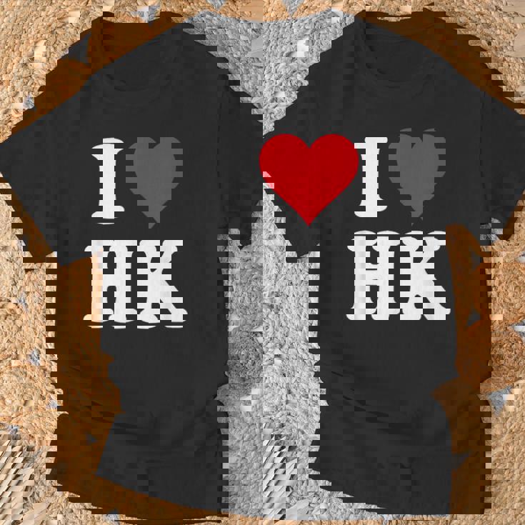 I Love Hk Initials I Heart HK First Last Name H K Tシャツ 高齢者への贈り物