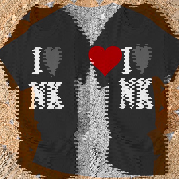 I Love Nk Initials I Heart NK First Last Name N K Tシャツ 高齢者への贈り物