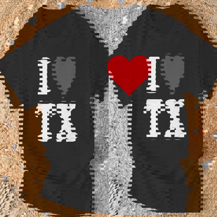 I Love Tx Initials I Heart TX First Last NameX Tシャツ 高齢者への贈り物