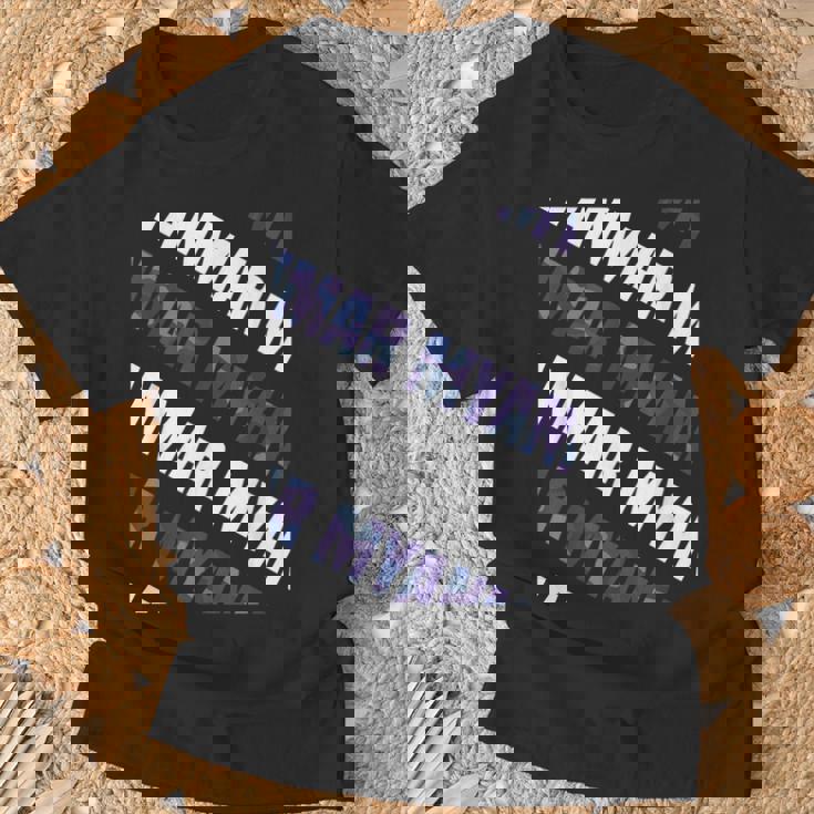 Myanmarカモ柄パープルカモフラージュ Tシャツ 高齢者への贈り物