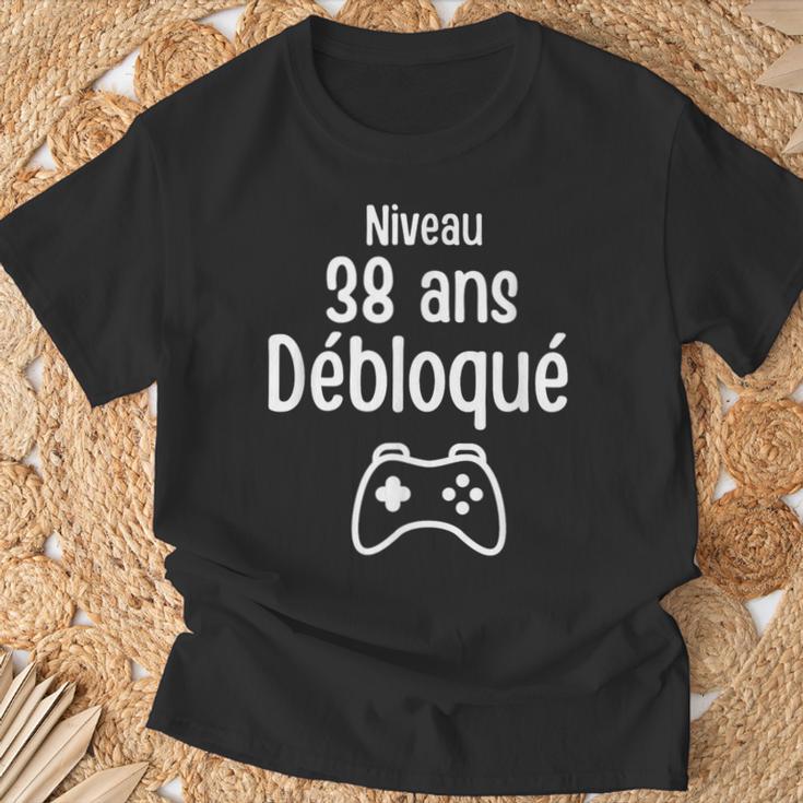 Niveau 38 Ans Débloqué Gamer T-Shirt Cadeaux pour les vieillards