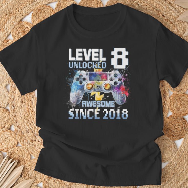 Nivel 8 Desbloqueado Cumpleaños Niño 8Vo Desbloqueadoideojuego Camiseta unisex Regalos para ancianos