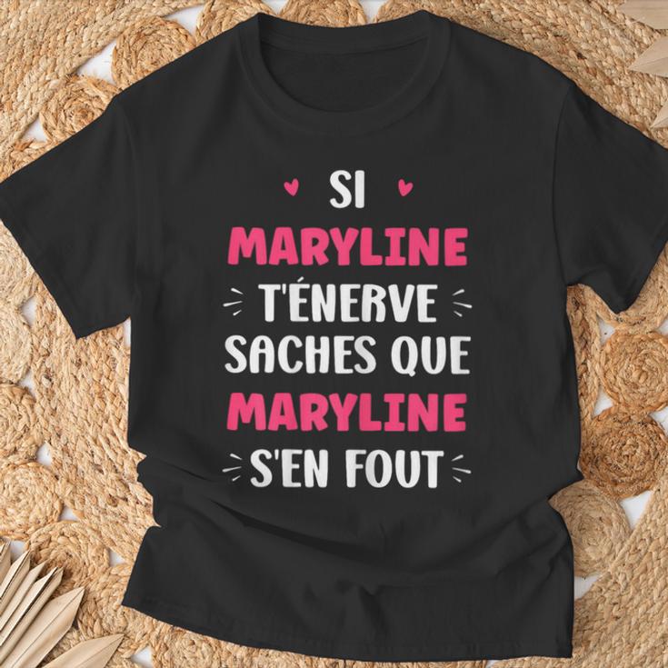 Nom Maryline T'énerve Humour Prénom Personnalisé Maryline T-Shirt Cadeaux pour les vieillards
