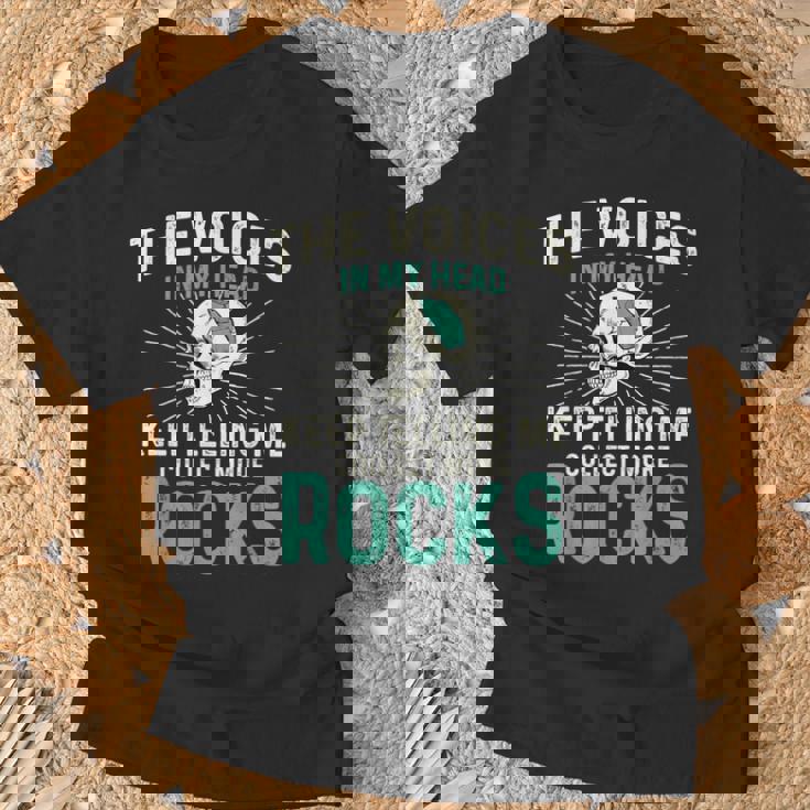 Theoices In My Head ロックコレクター ジオードハンター 地質学 Tシャツ 高齢者への贈り物