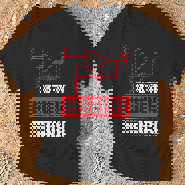 I Only Give Negative Feedback 電気ファニーエンジニア 長袖tシャツ Tシャツ 高齢者への贈り物