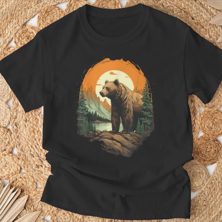 Oso Colorido Paisaje Bosqueidailvestre Animales Amantes Camiseta unisex Regalos para ancianos