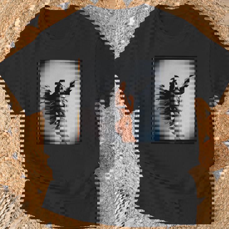 Pinup Girl 男性用 セクシーなブルネットファッションモデル 長袖tシャツ Tシャツ 高齢者への贈り物