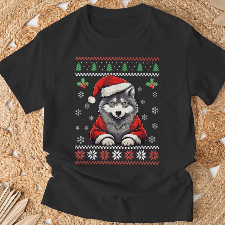 Pull De Noël Moche Loup Pour Adultes Et Enfants T-Shirt Cadeaux pour les vieillards