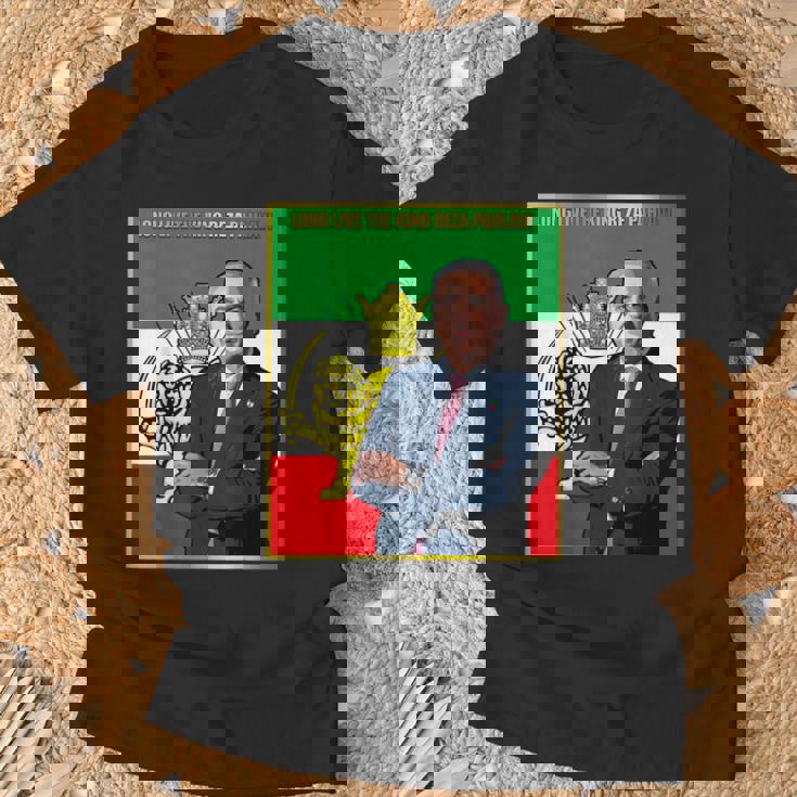 Rey Reza Pahlavi Con Bandera Camiseta unisex Regalos para ancianos