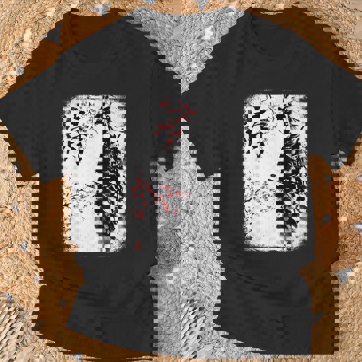 Samurai Giraffe Ninja Budo Japan Worrior Cherry Blosson Tシャツ 高齢者への贈り物