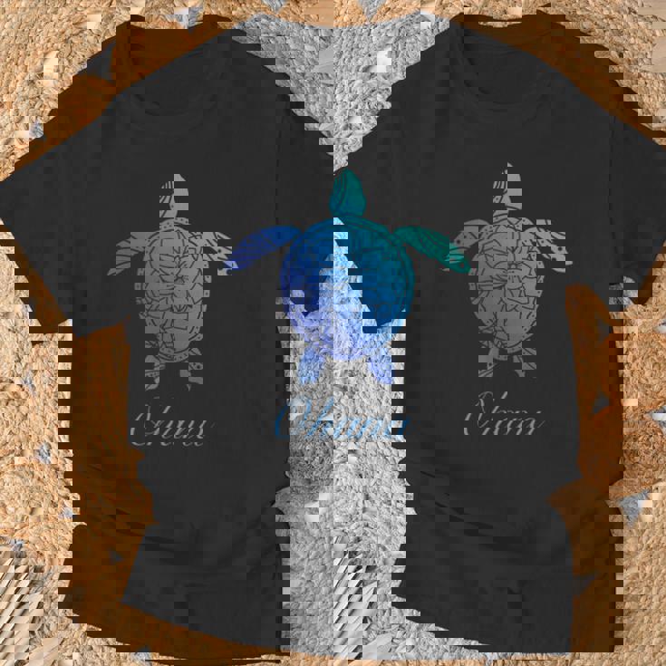 Save The Hawaii ウミガメ ハワイアン ブルー トライバル 亀 ホヌ 長袖tシャツ Tシャツ 高齢者への贈り物