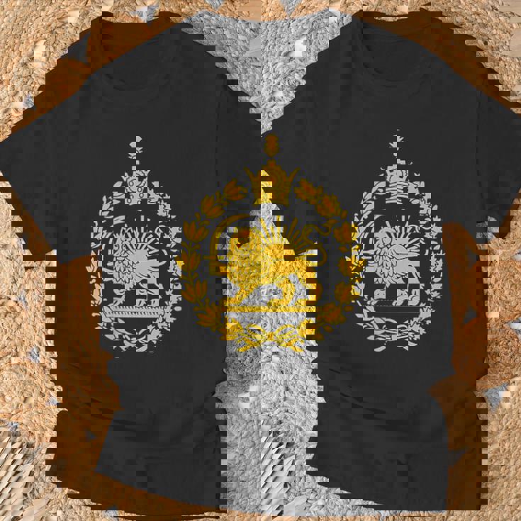 Shir O Khorshid イラン ライオン&サンエンブレム ペルシャ遺産 Tシャツ 高齢者への贈り物