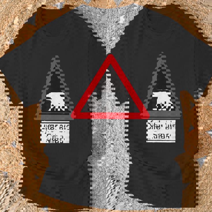 Svalbard ホッキョクグマ サイン Tシャツ 高齢者への贈り物