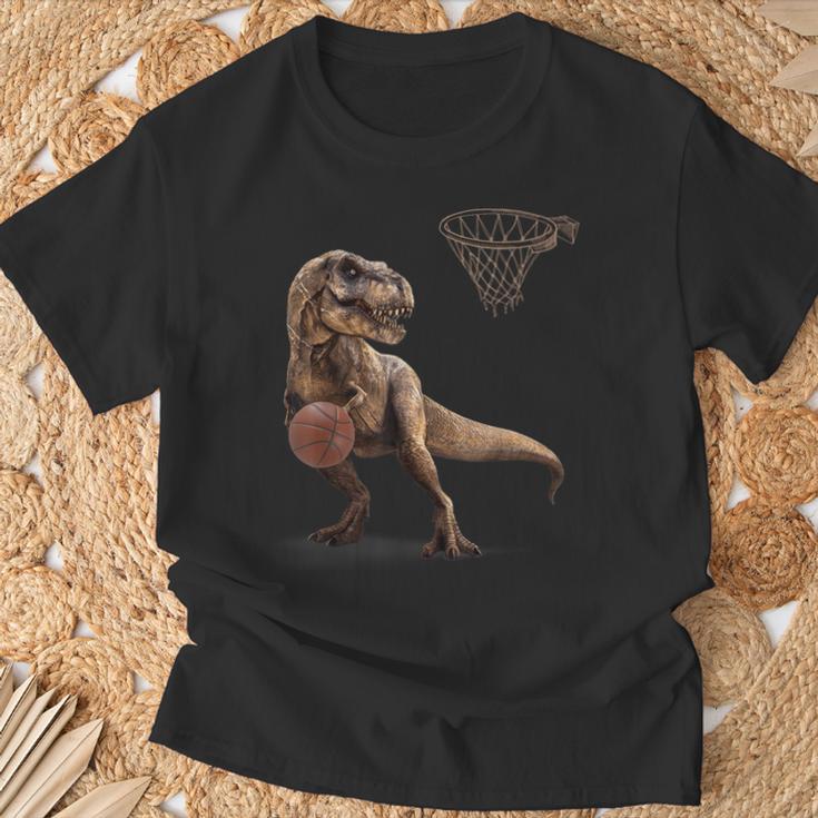 T Rex 恐竜 バスケットボール 面白い恐竜フープ Tシャツ 高齢者への贈り物