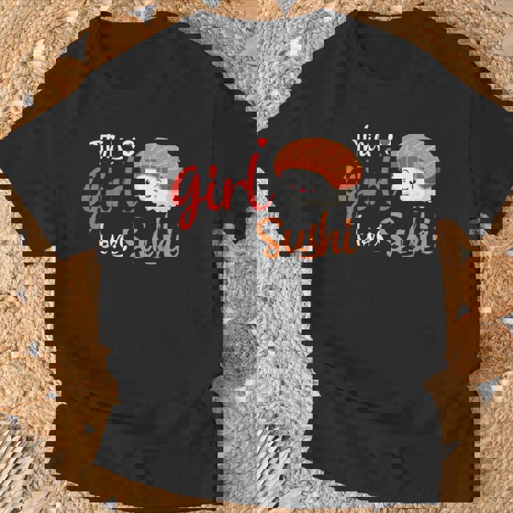 This Girl Lovesushi かわいい フェミニン 食べ物 引用アート Tシャツ 高齢者への贈り物