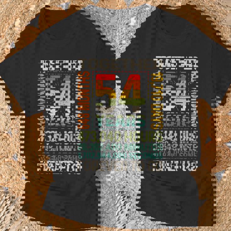 Together 54 Years Forever To Go 結婚54周年記念 Tシャツ 高齢者への贈り物