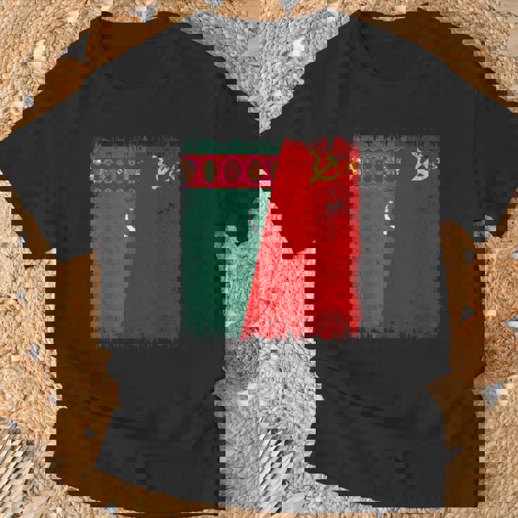 Turkmenistan Soviet Union Flag Turk CCCP Heritage T-Shirt Gifts for Old Men