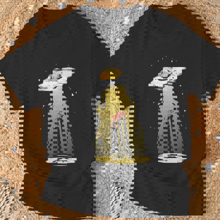 Ufo 卵 ベーコン アブダクション 面白い 宇宙人 朝ごはん 銀河系 食品 Tシャツ 高齢者への贈り物