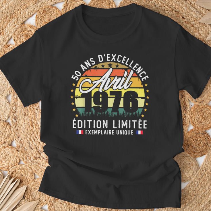 Vintage Avril 1976 Cadeau D'anniversaire 50 Ans Homme T-Shirt Cadeaux pour les vieillards