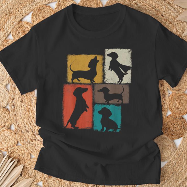 Weenie Vintage Collage Dachshund Dad Mom God Lover T-Shirt Gifts for Old Men