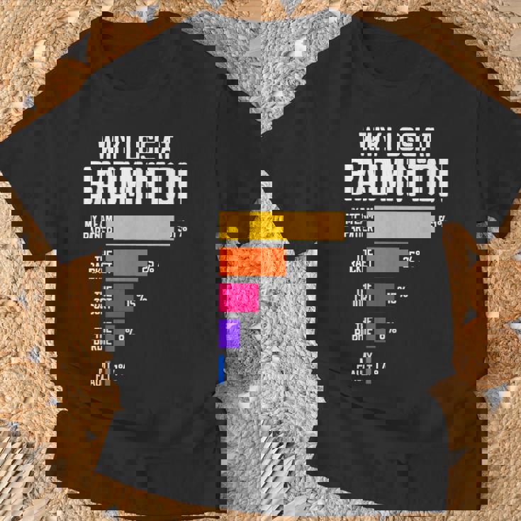 Why I Lose At Badminton 面白い言い訳 シャトルコック バーディー Tシャツ 高齢者への贈り物