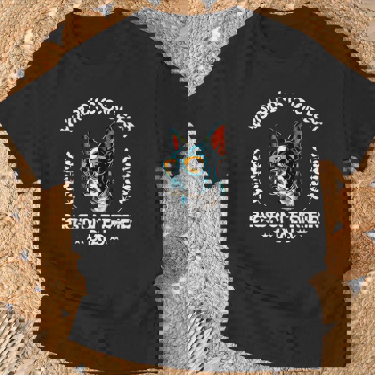 World's Coolest Dog Dad Papa メンズ ボストンテリア Tシャツ 高齢者への贈り物