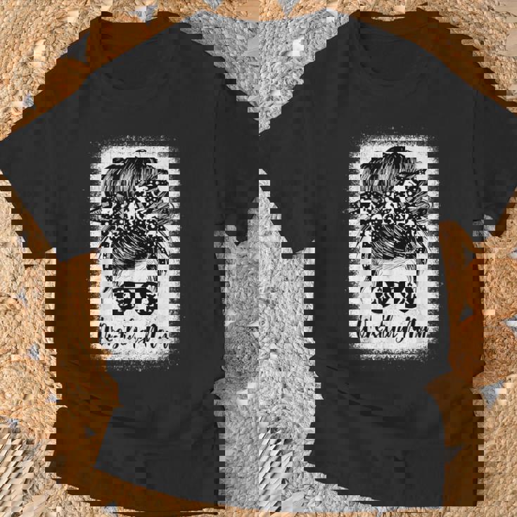 Wrestling Mom Messy Bun Sunglasses Athlete Support Parent T-Shirt Gifts for Old Men