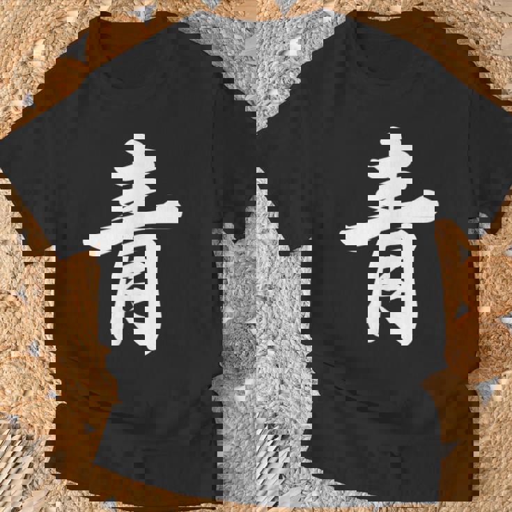 「青」おもしろtシャツ 漢字 青 文字入り Tシャツ 高齢者への贈り物