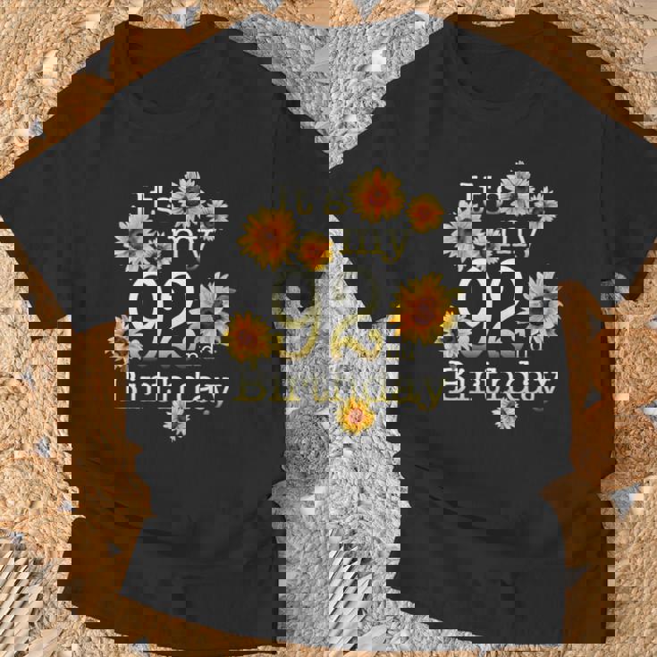 かわいいひまわり 92歳の誕生日 92歳の誕生日 長袖tシャツ Tシャツ 高齢者への贈り物