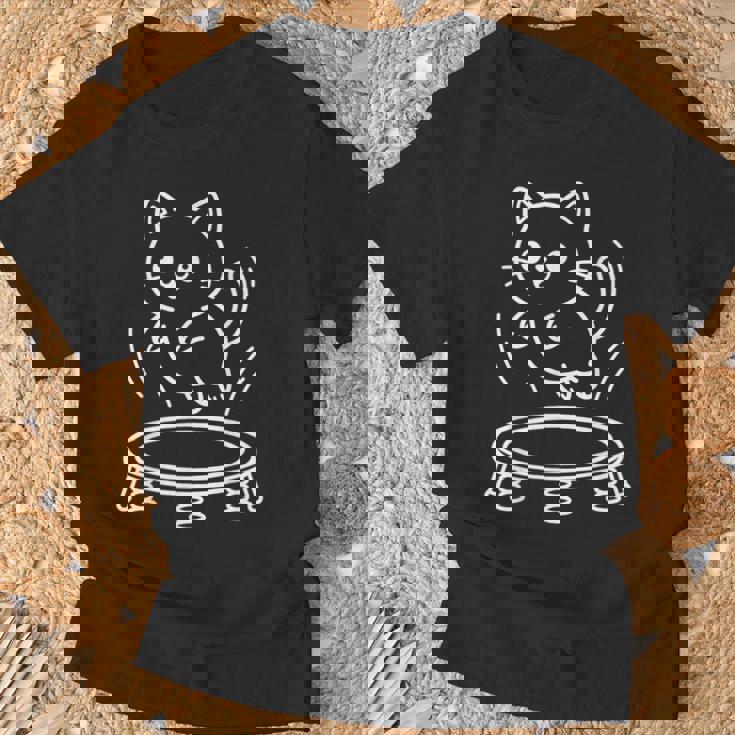 かわいい猫トランポリンシンクロナイズド・トランポリン Tシャツ 高齢者への贈り物
