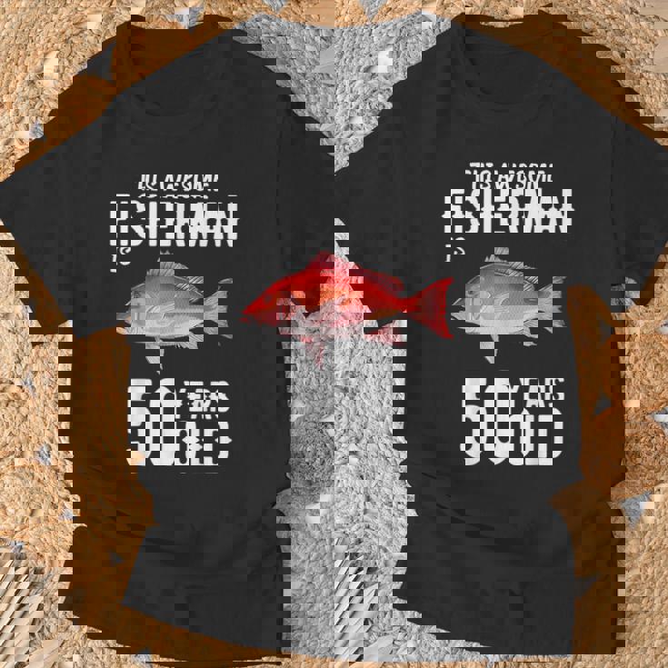 メンズ この金目鯛漁師は50歳50歳の誕生日です Tシャツ 高齢者への贈り物