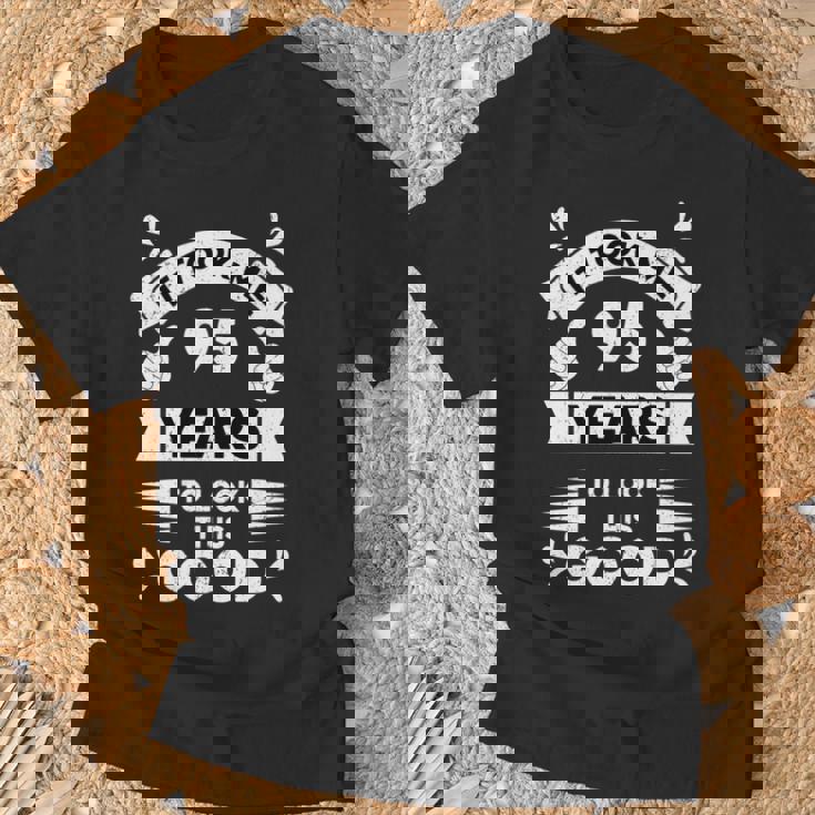 こんなに面白く見えるのに95年かかった 95歳 長袖tシャツ Tシャツ 高齢者への贈り物