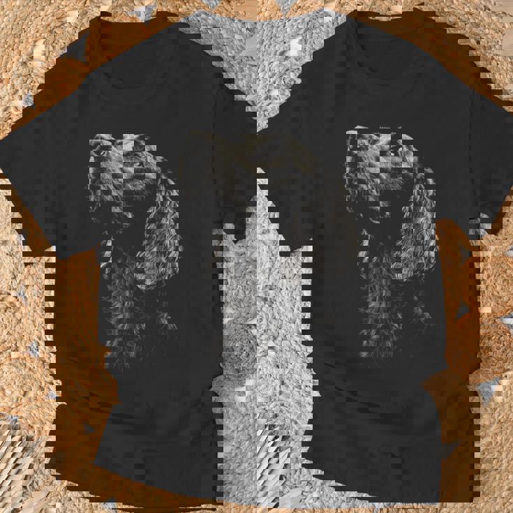 アイリッシュセッター犬モチーフペットアートワーク アイリッシュセッター Tシャツ 高齢者への贈り物