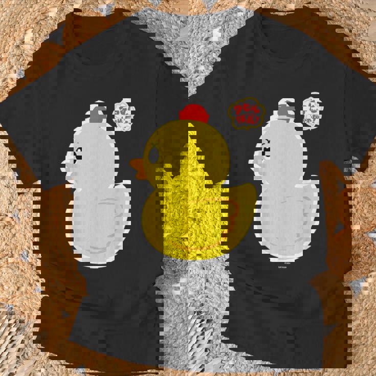 アヒル隊長ビッグプリント（横向き） Tシャツ 高齢者への贈り物