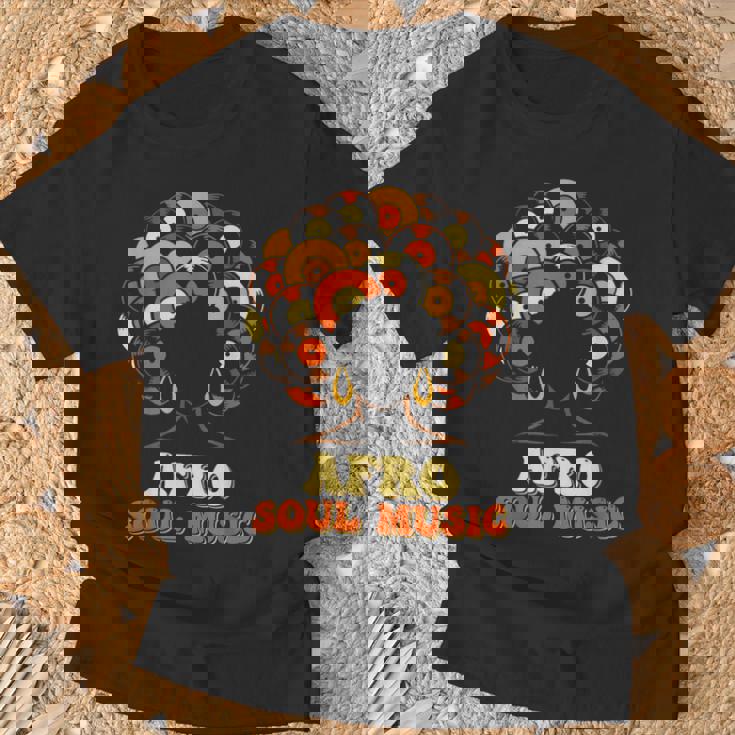 アフロソウルミュージック ビニール レトロ 70年代 80年代 ファンク ディスコダンス Tシャツ 高齢者への贈り物