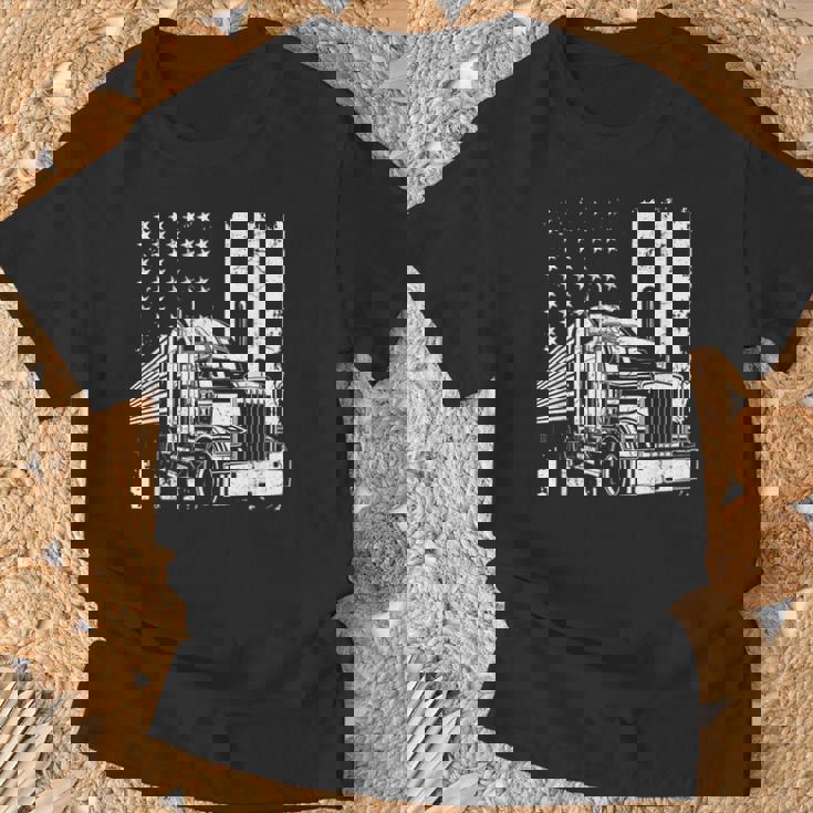 アメリカントラック フラッグusaアメリカトラッカー Tシャツ 高齢者への贈り物