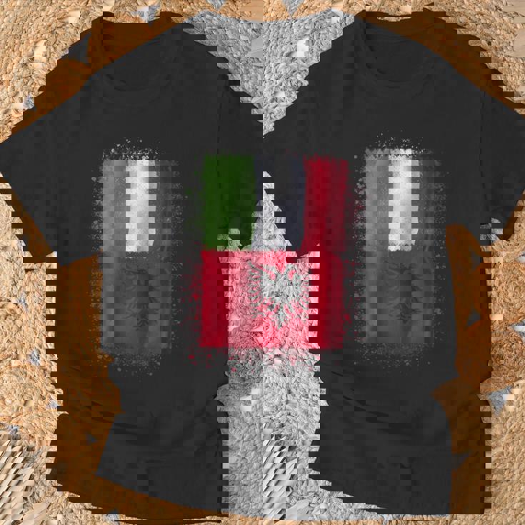 アルバニアのイタリアの愛-アルバニアとイタリア 長袖tシャツ Tシャツ 高齢者への贈り物