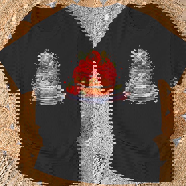 イチゴ サマーベーカリー キッチン パティシエ ストロベリーケーキ Tシャツ 高齢者への贈り物